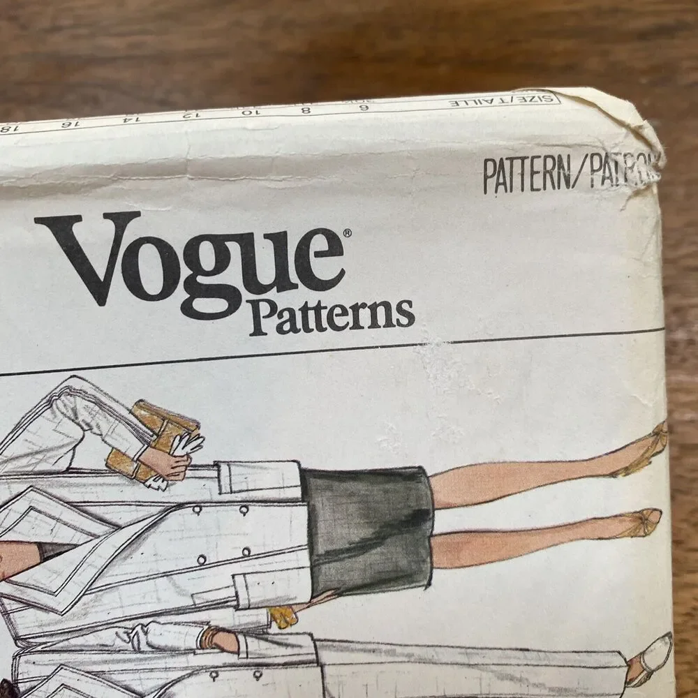Vogue Sewing Pattern 8922 Size 18 Jacket Dress Pants Shorts Top Vintage 1980s